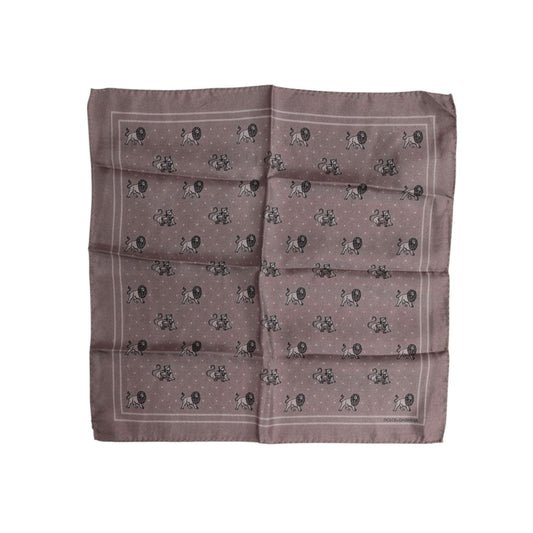 Dolce & Gabbana Brown Animal Print Square Foulard Scarf