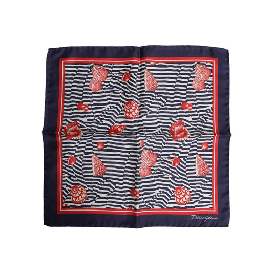 Dolce & Gabbana Multicolor Seashells Square Men Foulard Scarf
