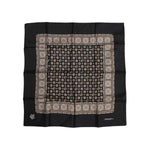 Dolce & Gabbana Black Brown Patterned Square Foulard Scarf MS7262