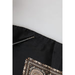 Dolce & Gabbana Black Brown Patterned Square Foulard Scarf MS7262
