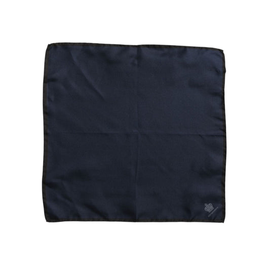 Dolce & Gabbana Blue DG Crown Silk Square Men Foulard Scarf