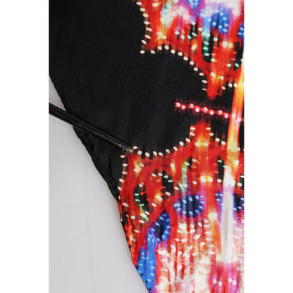 Dolce & Gabbana Black Multicolor Print Square Foulard Scarf Dolce & Gabbana