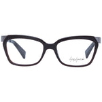 Yohji Yamamoto Brown Unisex Glasses Frame in acetate, full-rim rectangle style, with demo plastic lenses and branded soft case included.