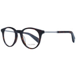 Yohji Yamamoto Brown Unisex Glasses Frame, full-rim acetate, round style, 50-20-140 size, soft case included, demo lenses.