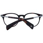 Yohji Yamamoto Brown Unisex Glasses Frame with full-rim acetate design and demo lenses, size 50-20-140, round style with branded soft case.