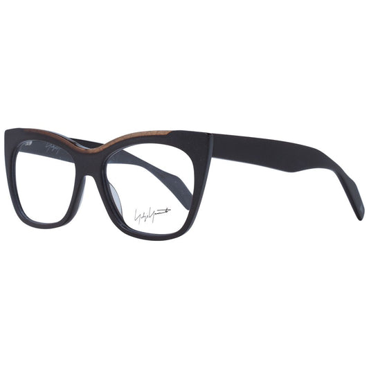 Yohji Yamamoto Brown Unisex Glasses Frame, full-rim acetate butterfly style, demo lenses, includes branded soft case.