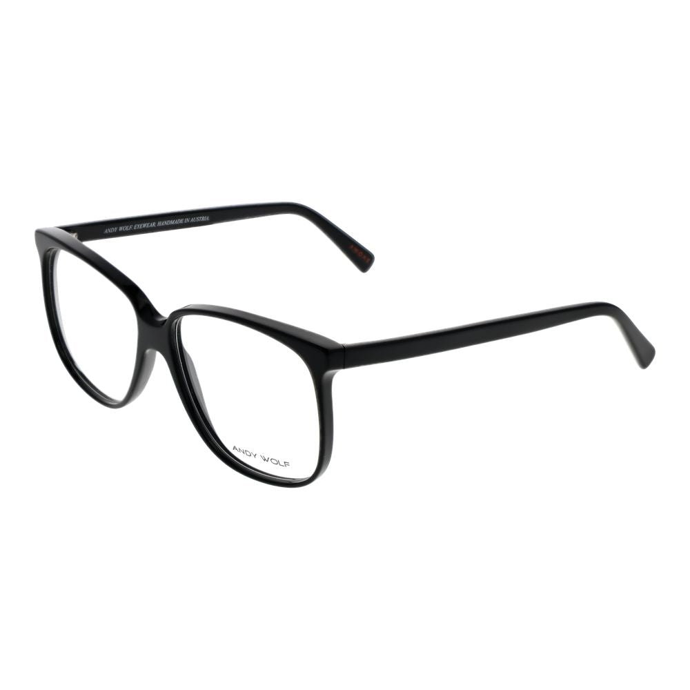 Andy Wolf Black Unisex Glasses Frame in full-rim acetate with demo lenses and branded case included.