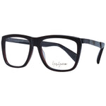 Yohji Yamamoto Brown Unisex Glasses Frame, full-rim acetate, square design with demo lenses and branded case.
