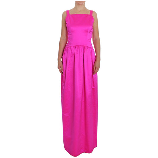 Dolce & Gabbana Pink Silk Long Sheath Ball Gown Dress NOC10150-1