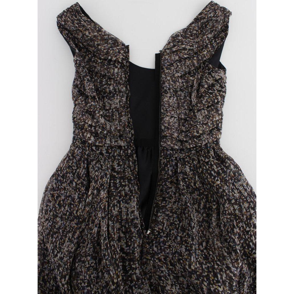 Dolce & Gabbana Dark Silk Shift Gown Full Length Dress NOC10154-1
