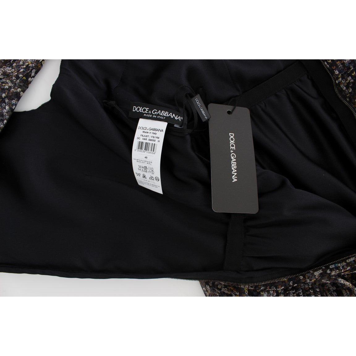Dolce & Gabbana Dark Silk Shift Gown Full Length Dress NOC10154-1