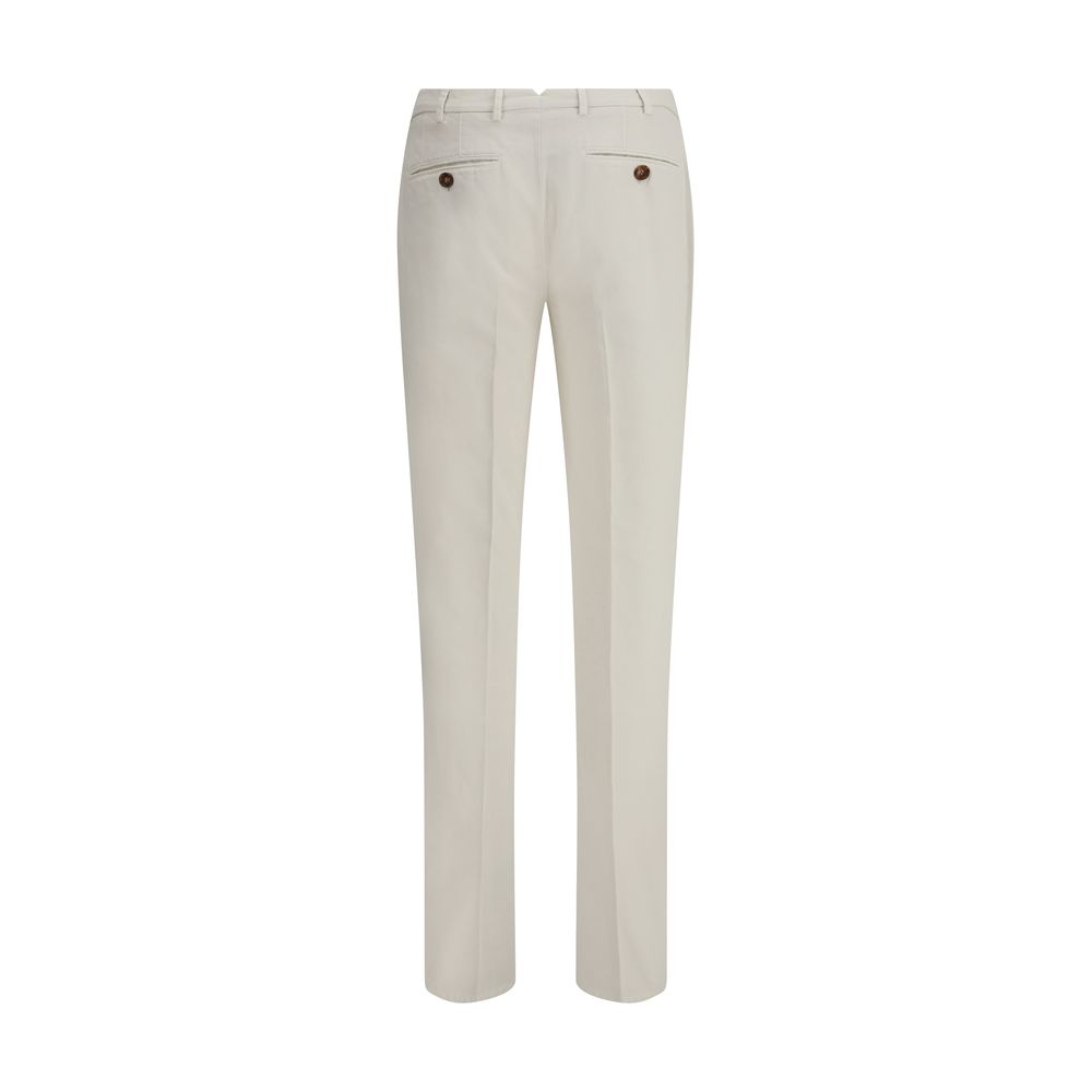 Brunello Cucinelli White Cotton Casual Pants