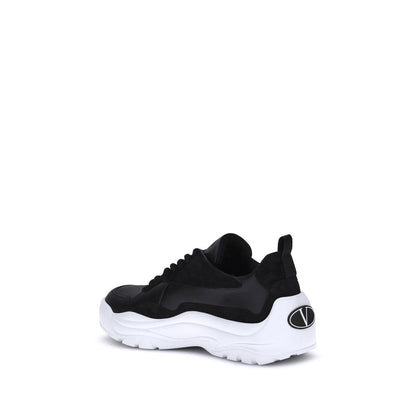 Valentino Garavani Black Calf Leather Bos Taurus Chunky Sneakers