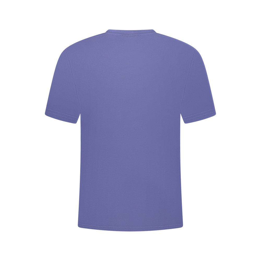 K-WAY Blue Cotton Men T-Shirt with short sleeves and iconic logo, crafted for fashion-forward style from premium TR cotton.