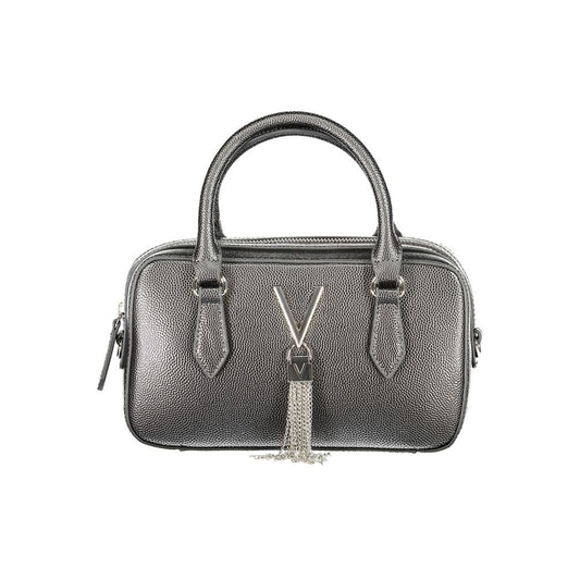 Mario Valentino Gray Polyethylene Handbag with handles, adjustable shoulder strap, internal pockets, contrasting details, and zip closure.