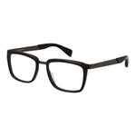 Yohji Yamamoto Brown Unisex Glasses Frame in acetate, full-rim style with demo lenses, rectangle shape for stylish and versatile wear.