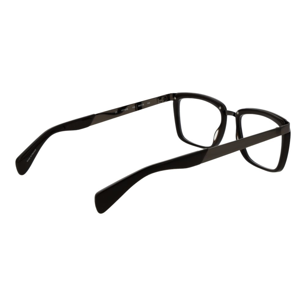 Yohji Yamamoto Brown Unisex Glasses Frame, full-rim acetate with demo lenses, size 54-18-145, includes branded soft case.