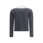 Self-Portrait Contrast collar Cardigan SE-PF25048CGRGREY-M