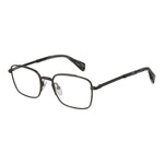 Yohji Yamamoto Gray Men Glasses Frame, gunmetal color, full-rim, rectangle style, metal frame, size 51-20-145 with demo lenses.