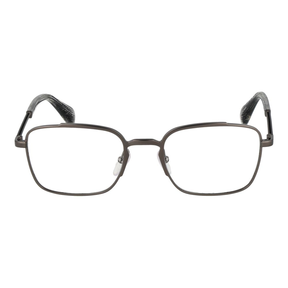 Yohji Yamamoto Gray Men Glasses Frame, gunmetal full-rim, rectangle style, metal frame, demo lenses, size 51-20-145.
