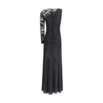 Self-Portrait Lace and rhinestone long Dress SE-PF25100XBBLACK-6