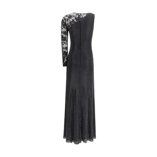 Self-Portrait Lace and rhinestone long Dress SE-PF25100XBBLACK-6