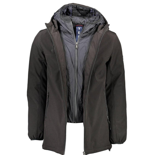 Yes Zee Black Polyester Jacket YE-9431-XL