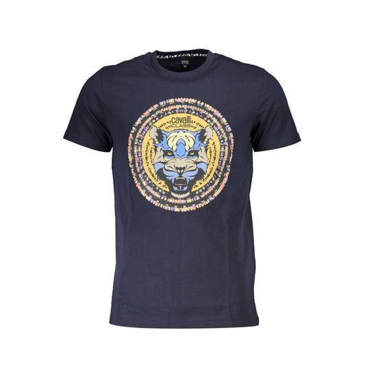 Cavalli Class Blue Cotton T-Shirt CA-22266-M