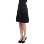 Roberto Cavalli Black Wool Skirt CA-1379-IT40