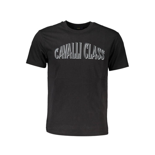 Cavalli Class Black Cotton T-Shirt CA-21336-L