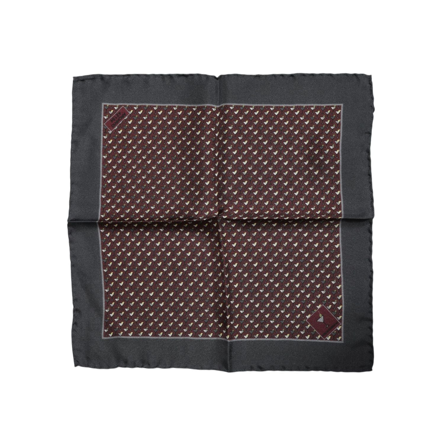 Dolce & Gabbana Maroon Cocktail Silk Square Foulard Scarf