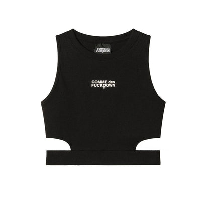 Comme Des Fuckdown Black Cotton Women Top