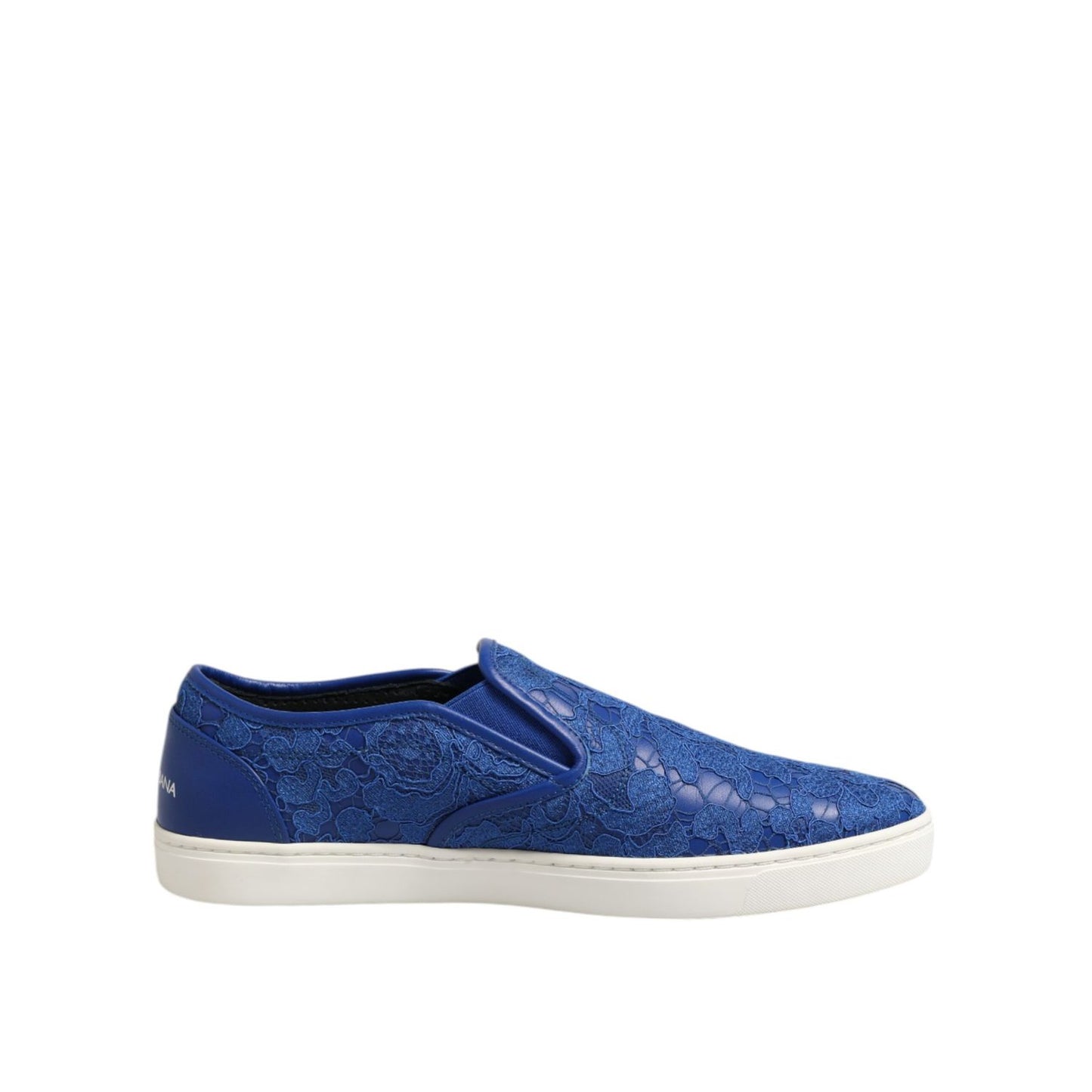 Dolce & Gabbana Blue Leather Lace Slip On Sneaker Shoes