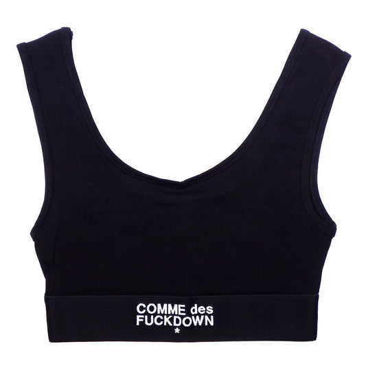 Comme Des Fuckdown Black Cotton Tops & T-Shirt CO-15678-IT36|XXS