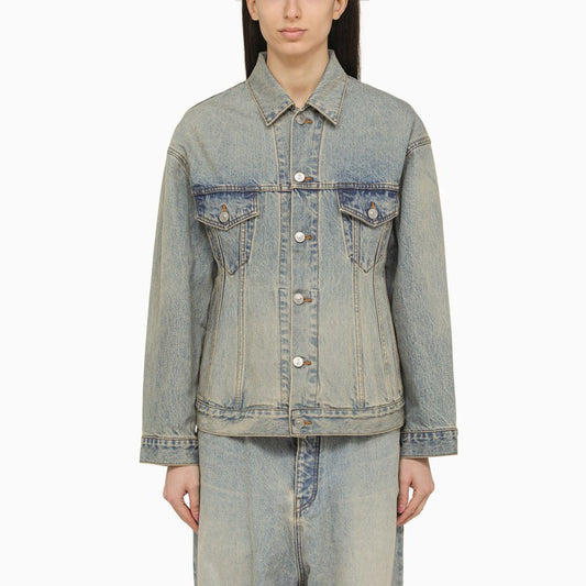 Balenciaga Light blue washed-effect denim jacket 773776TJW79/O_BALEN-4076_108