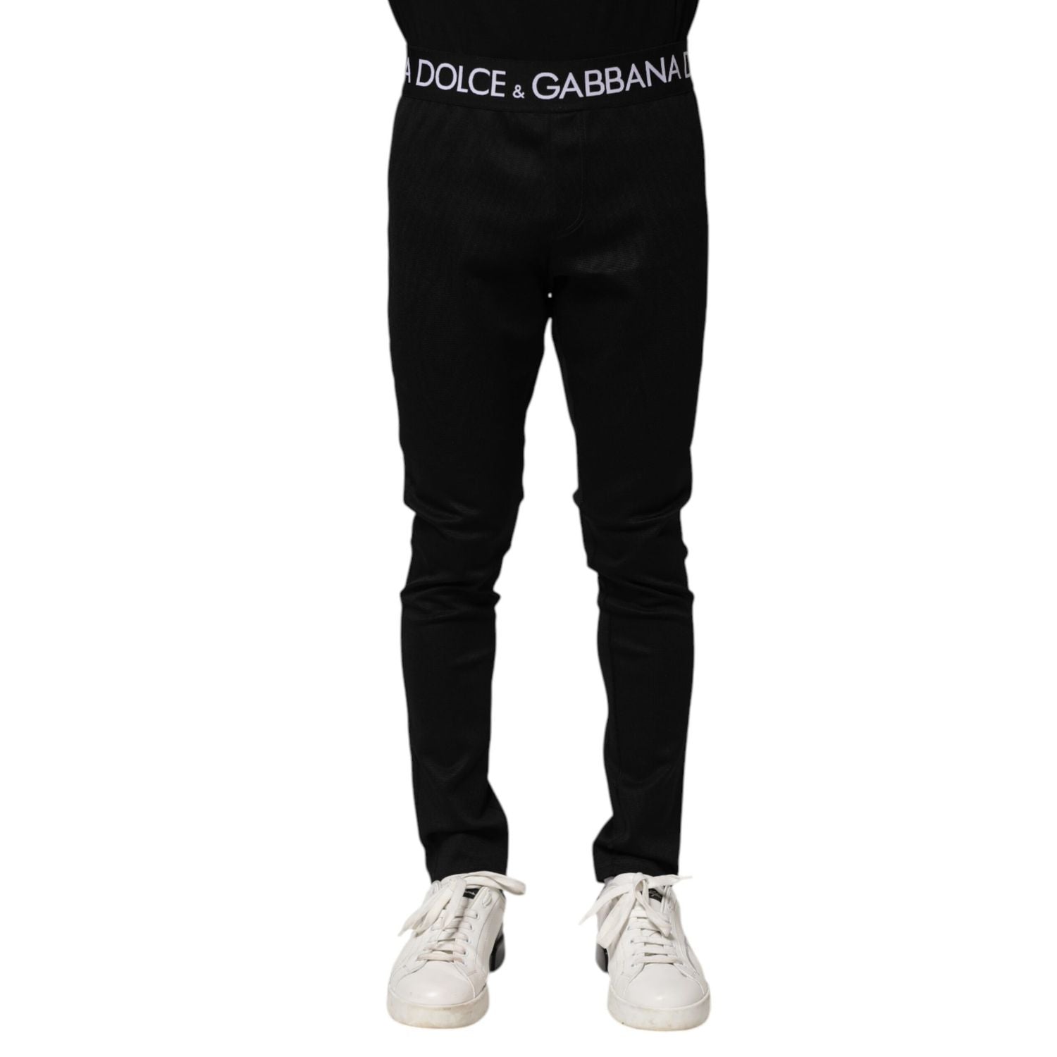 Dolce & Gabbana Black Nylon Skinny Men Jogger Pants
