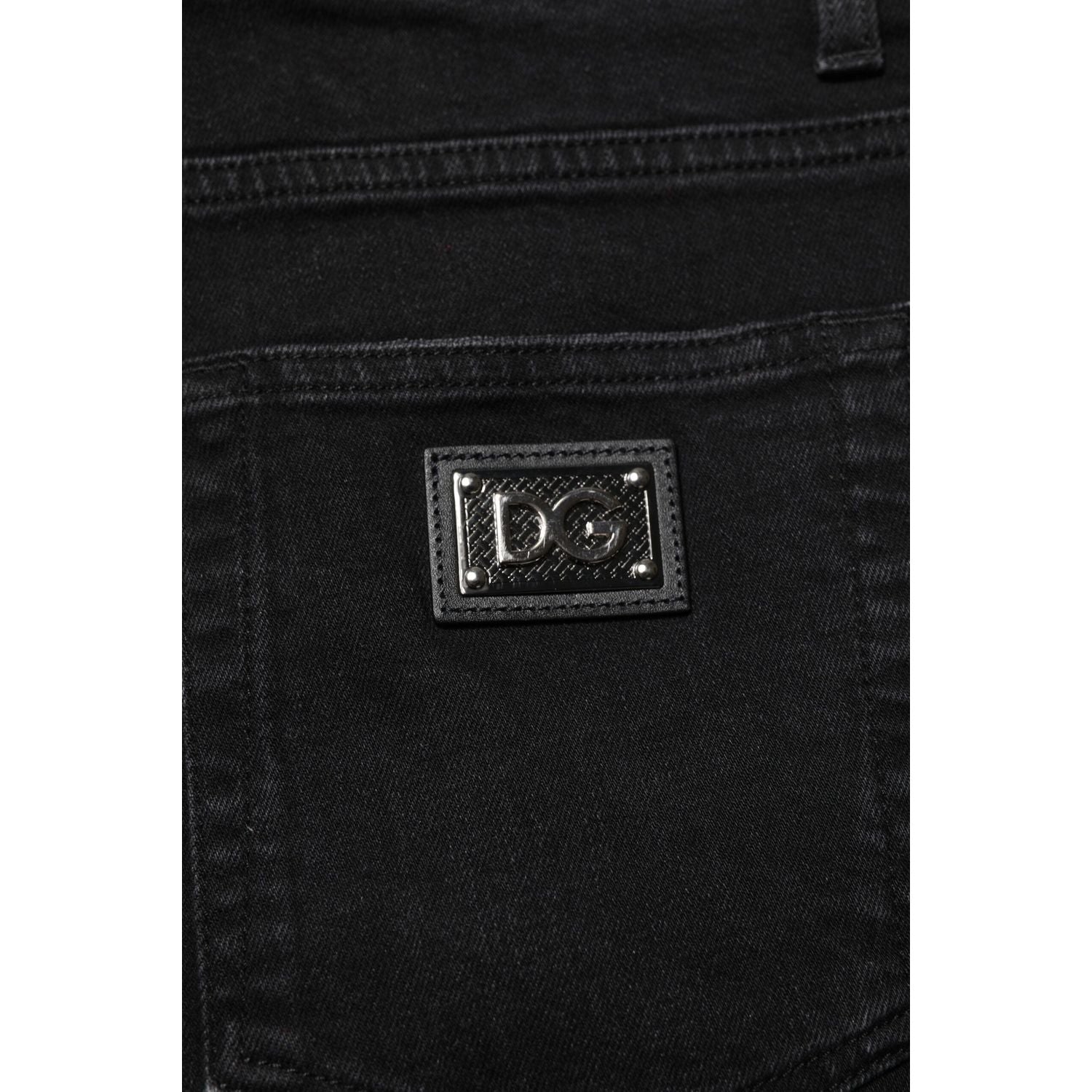 Dolce & Gabbana Black Cotton Skinny Men Denim Jeans