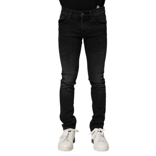 Dolce & Gabbana Black Cotton Skinny Men Denim Jeans