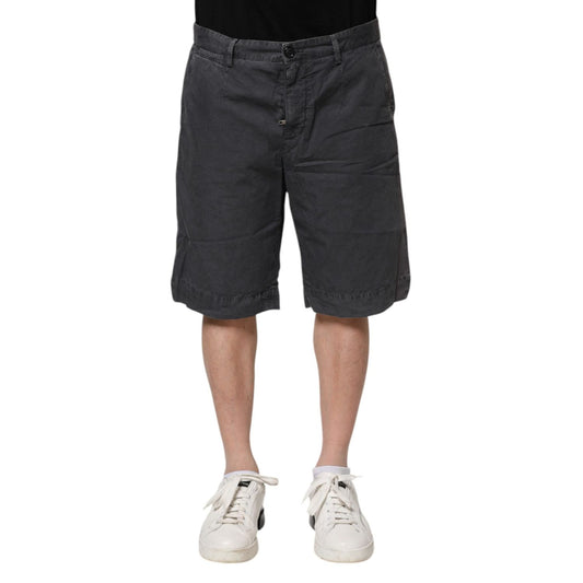 Dolce & Gabbana Dark Gray Cotton Stretch Denim Bermuda Shorts PAN75273-46