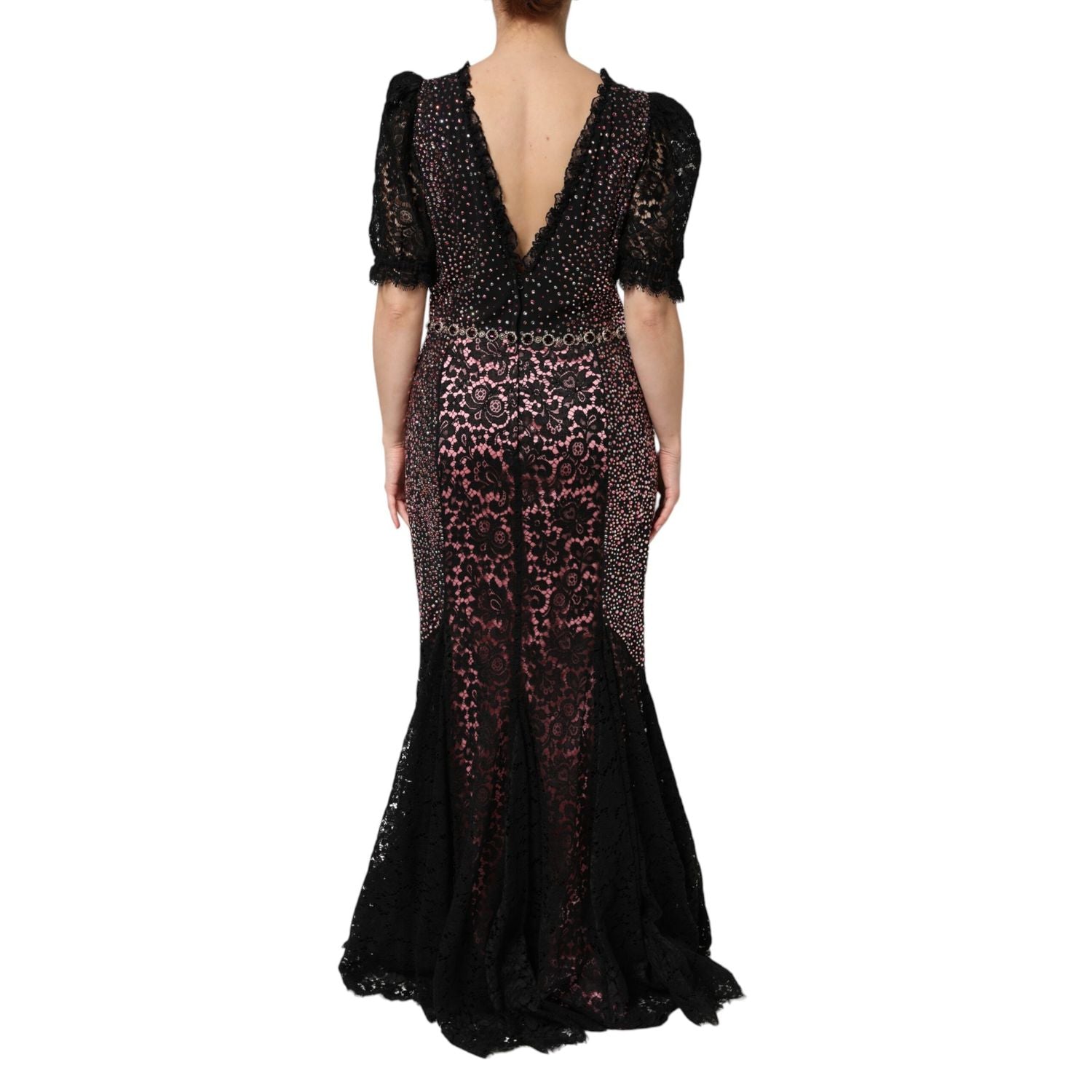 Dolce & Gabbana Multicolor Embellished Mermaid Gown Dress