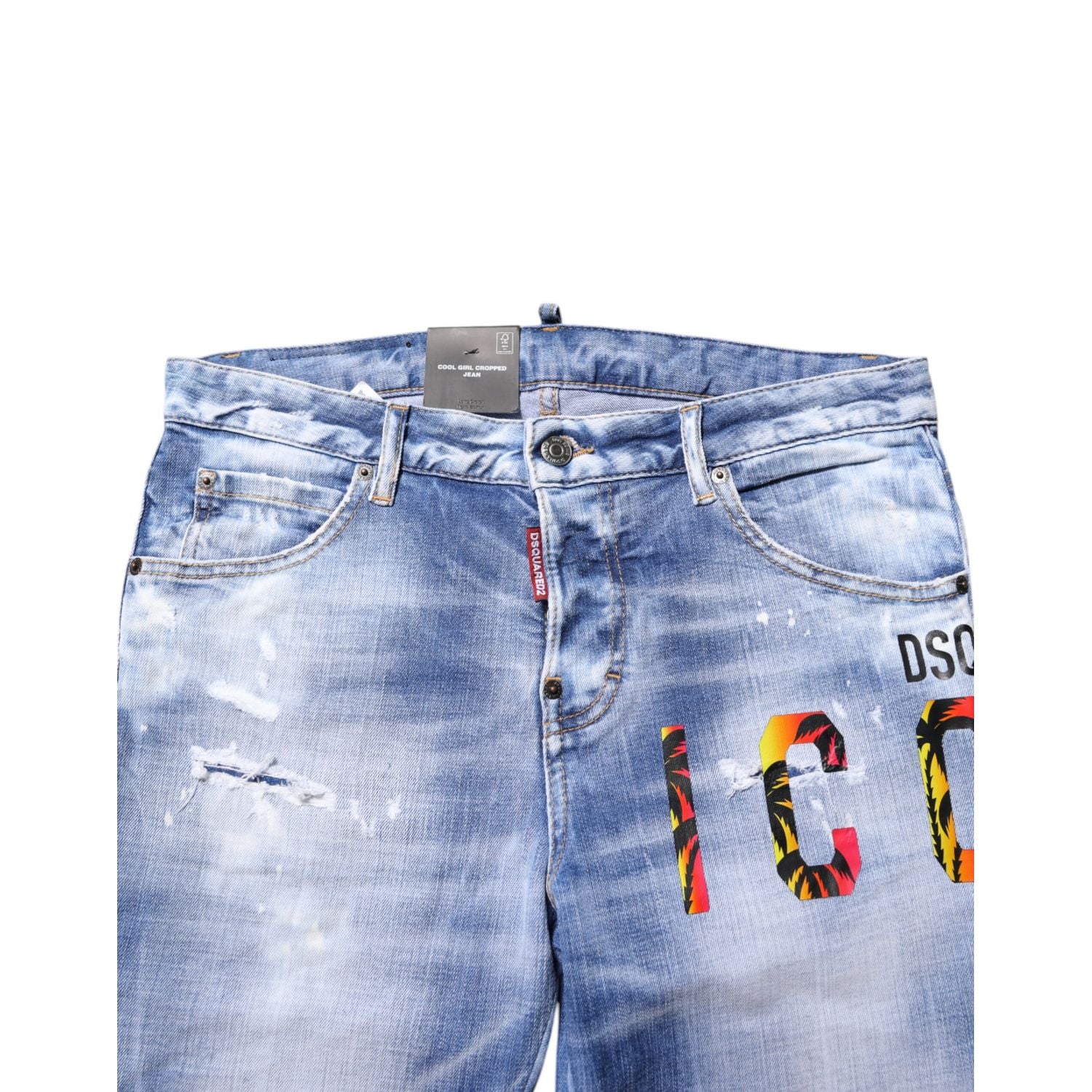 Dsquared² Blue Washed Cotton Mid Waist Skinny Denim Jeans