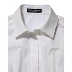 Dolce & Gabbana White Cotton Collared Long Sleeves Top Shirt