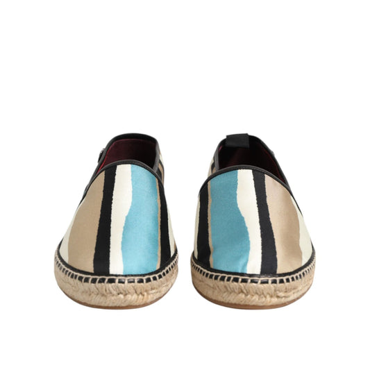Dolce & Gabbana Multicolor Stripes Canvas Flat Espadrille Shoes MV7493-41