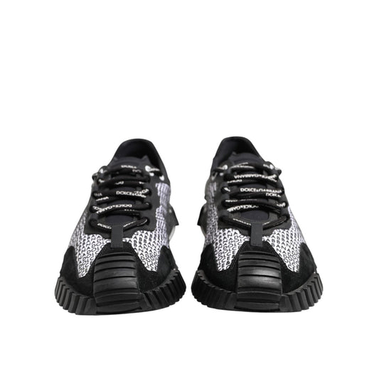 Dolce & Gabbana Black Logo Lace Up Low Top NS1 Sneakers Shoes MV7446-47