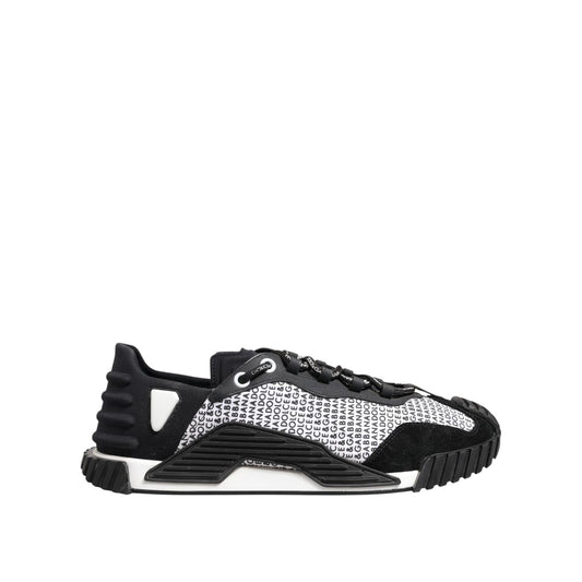 Dolce & Gabbana Black Logo Lace Up Low Top NS1 Sneakers Shoes MV7446-47