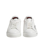Dolce & Gabbana White Red Logo Low Top Leather Sneakers Shoes MV7465-41