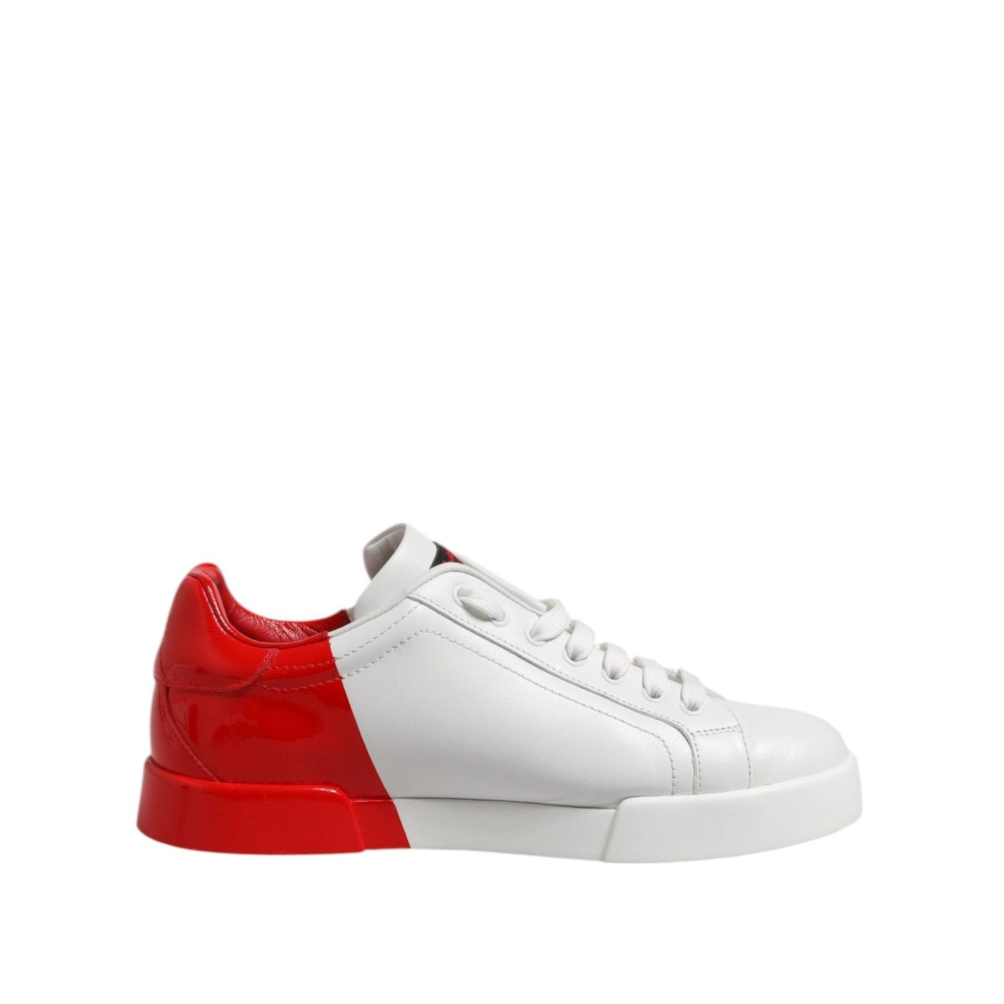 Dolce & Gabbana White Red Logo Low Top Leather Sneakers Shoes MV7465-41