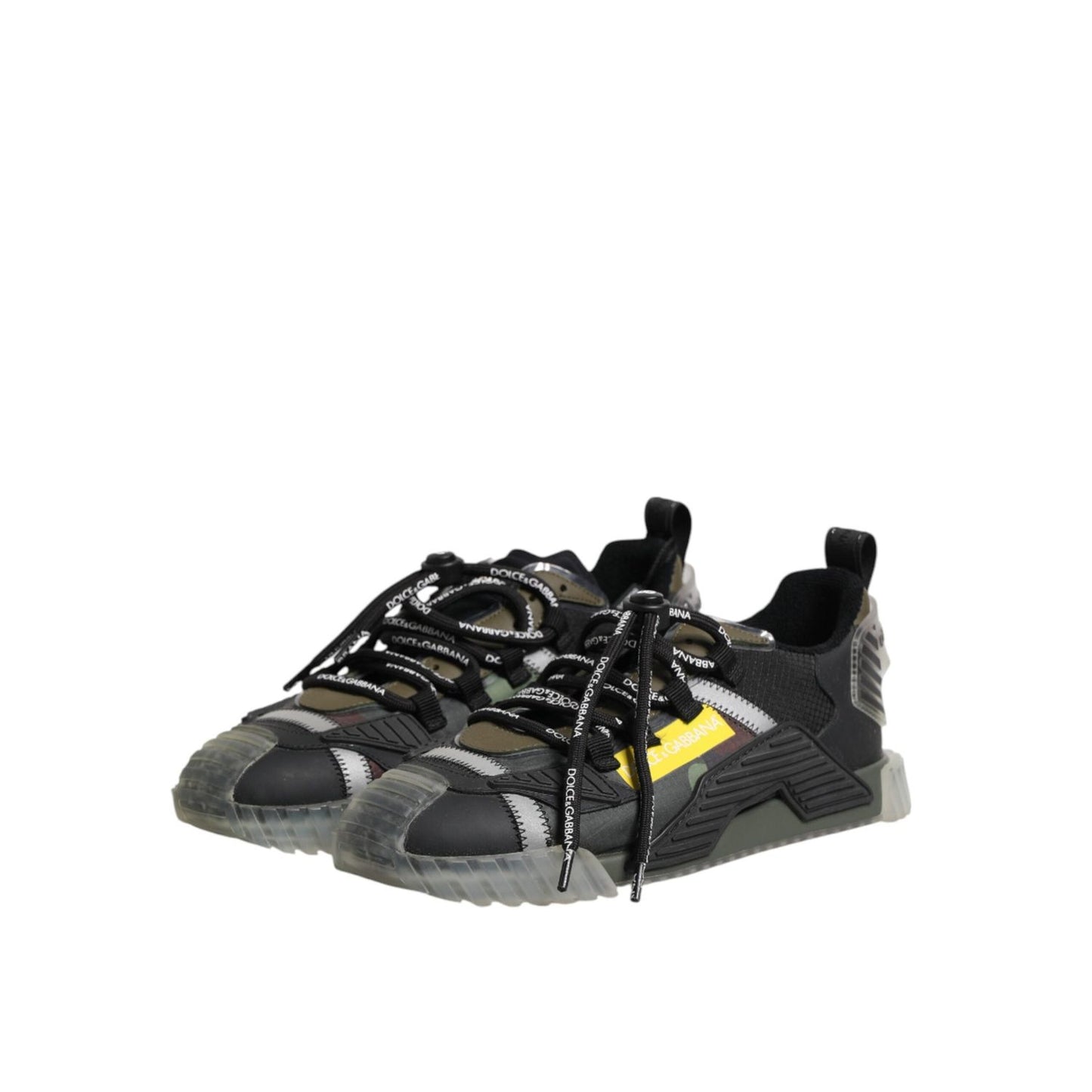 Dolce & Gabbana Black Lace Up Low Top NS1 Sneakers Shoes MV7471-41.5