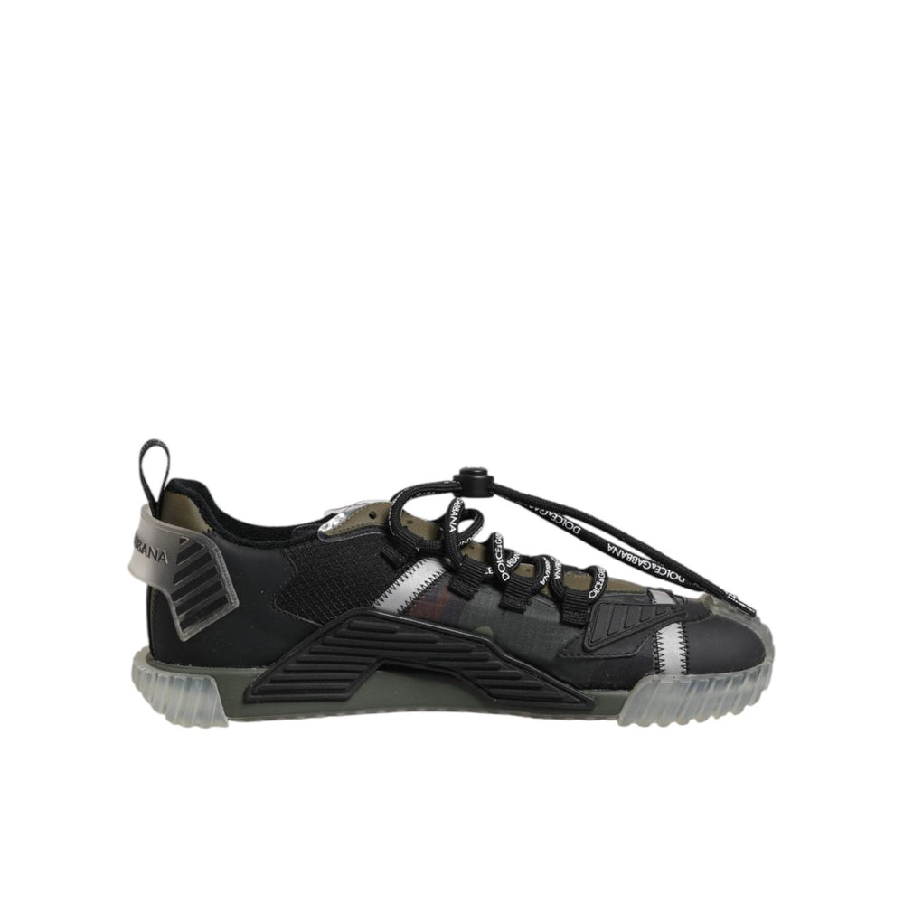 Dolce & Gabbana Black Lace Up Low Top NS1 Sneakers Shoes MV7471-41.5