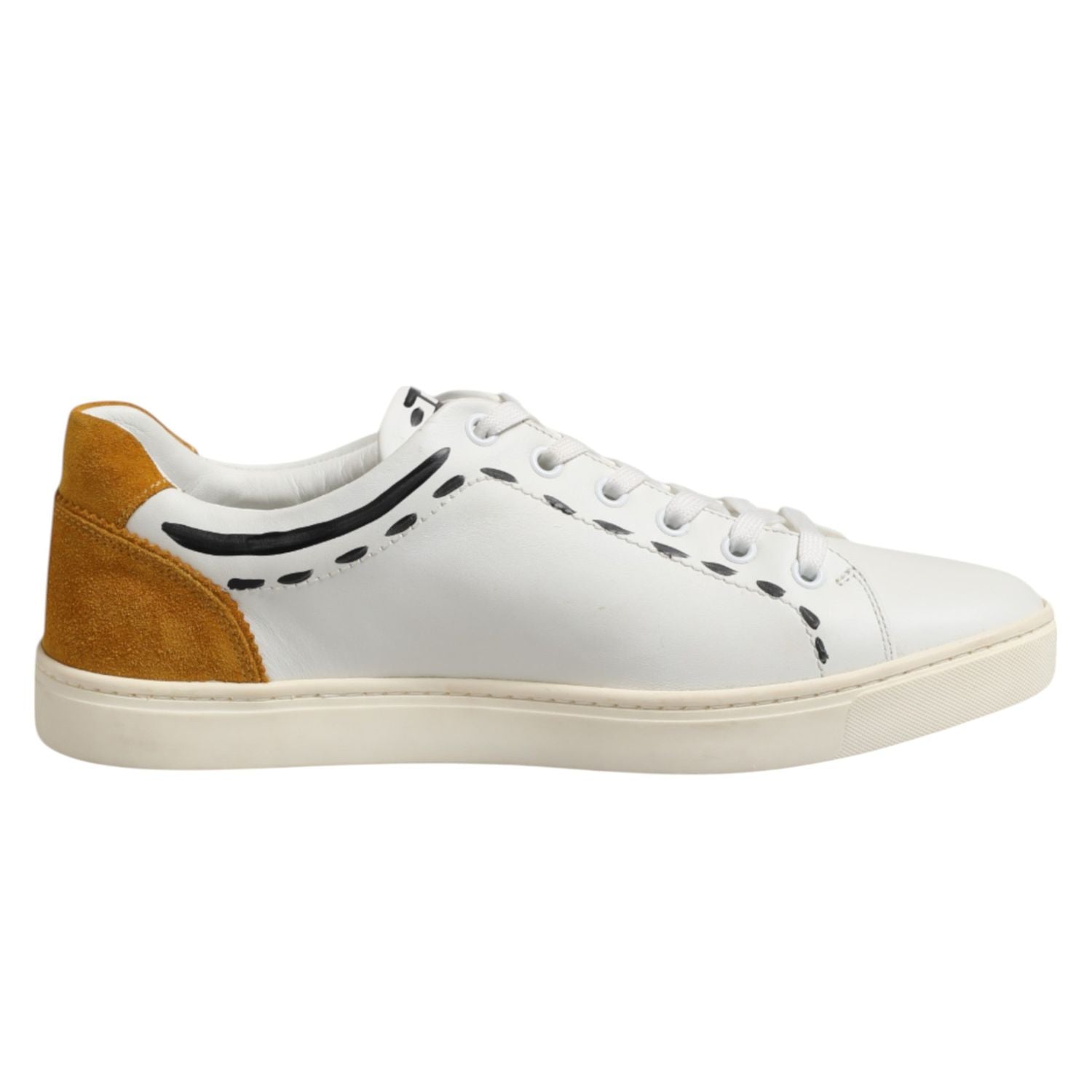 Dolce & Gabbana White Leather MILANO Low Top Sneakers Shoes